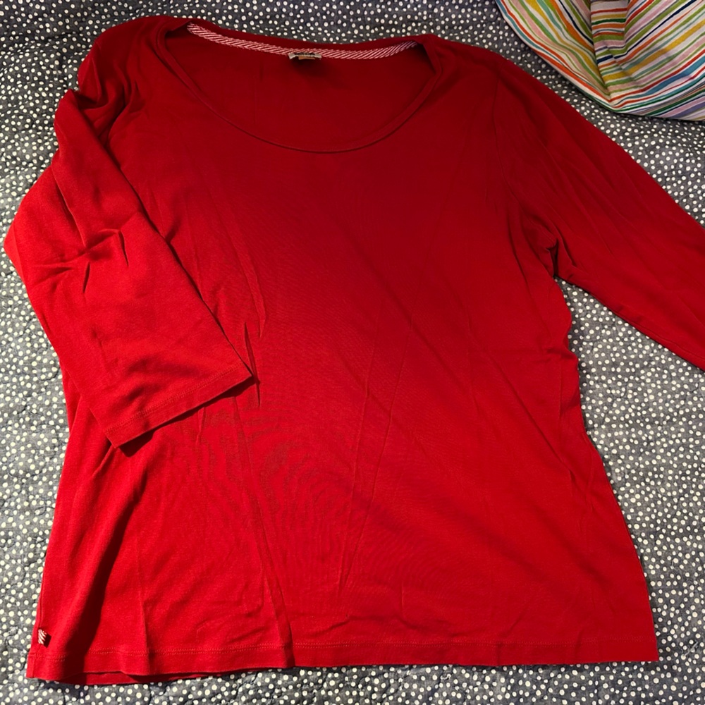 Anne Klein Vibrant Red Long Sleeve Top